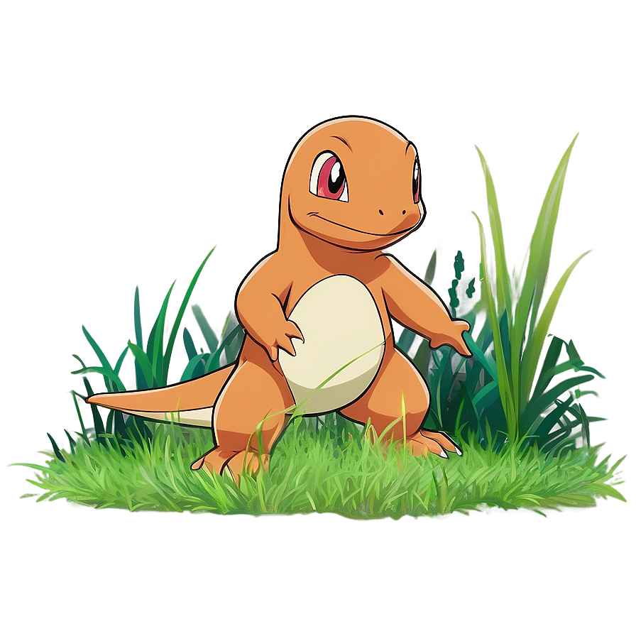 Charmander In Wild Grass Png Npe71 PNG image