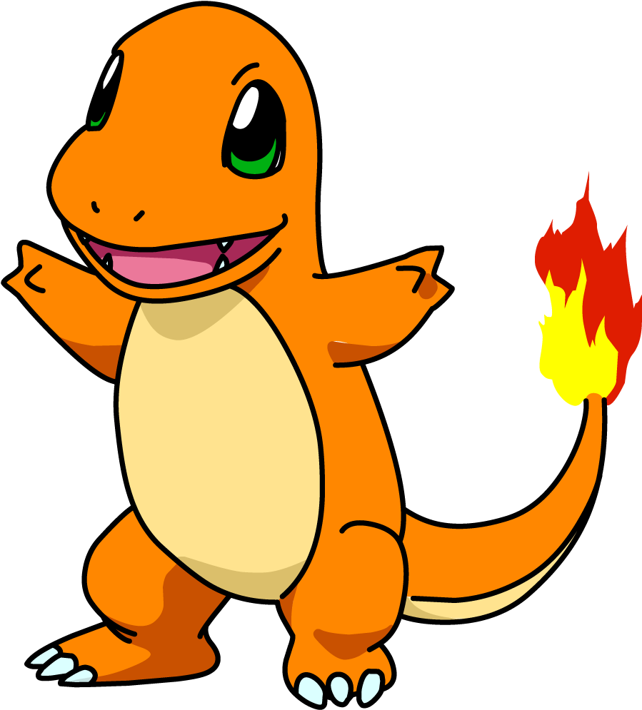 Charmander Pokemon Fire Tail Illustration PNG image