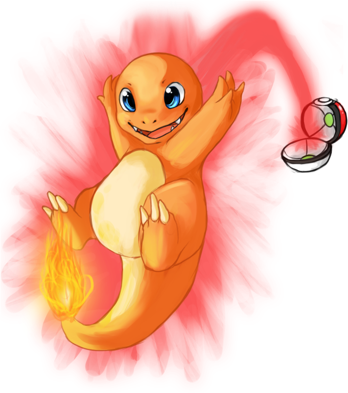 Charmander Pokemonwith Pokeball PNG image