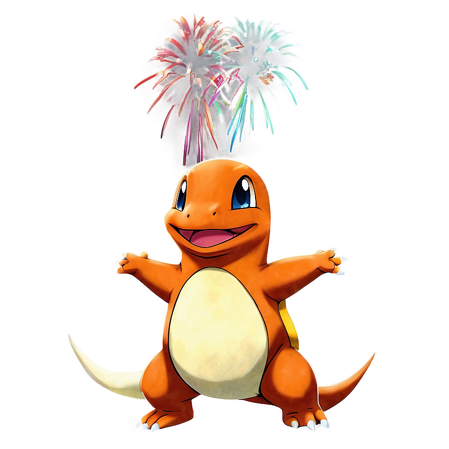 Charmander With Fireworks Png 49 PNG image