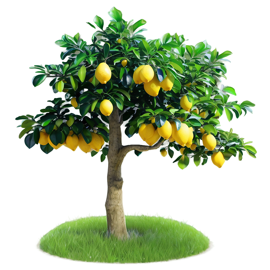 Charming Lemon Tree Scene Png 06212024 PNG image