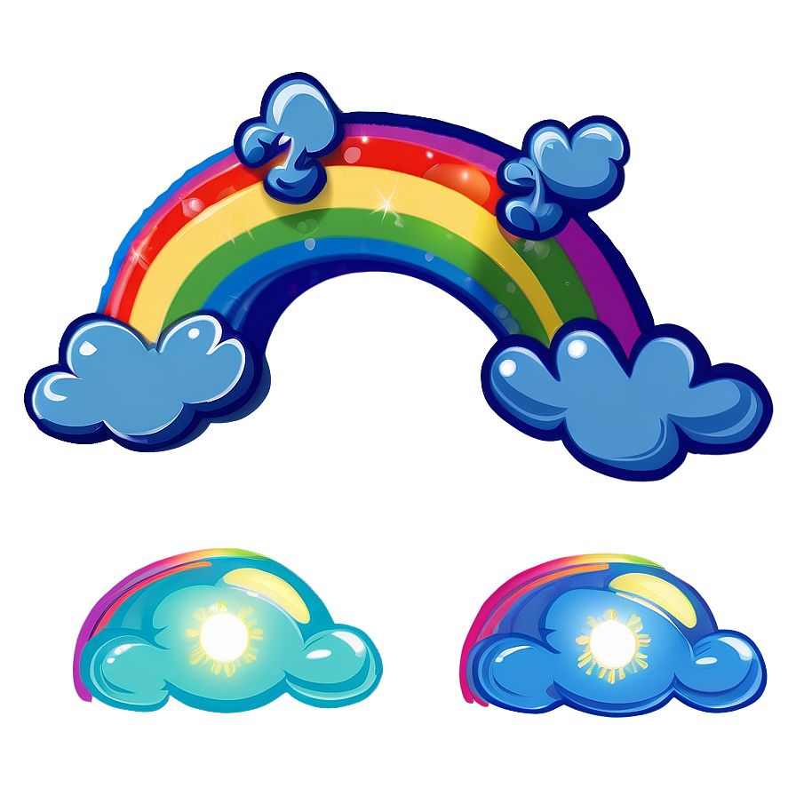 Charming Rainbow Cartoon Png 06252024 PNG image