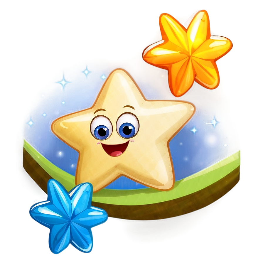 Charming Star Cartoon Png 06122024 PNG image