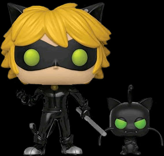 Chat Noir Funko Popand Plagg Figure PNG image