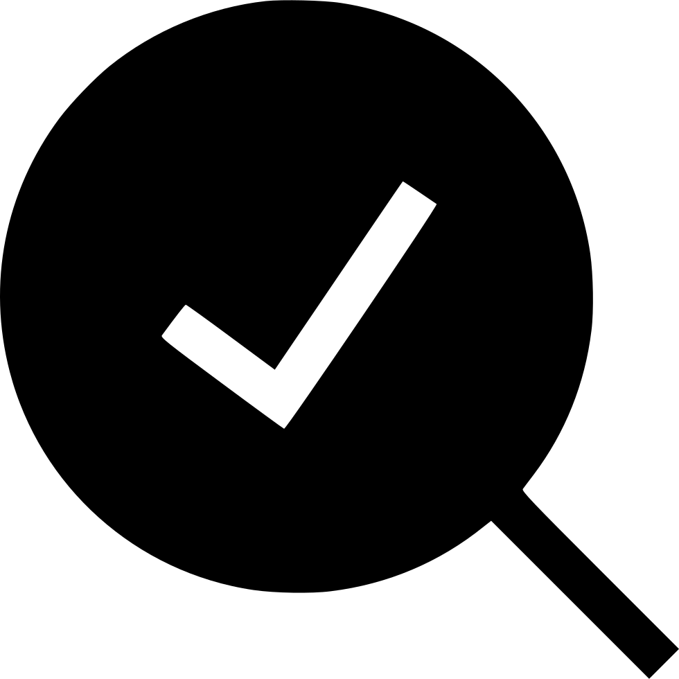 Check Mark Magnifying Glass Icon PNG image