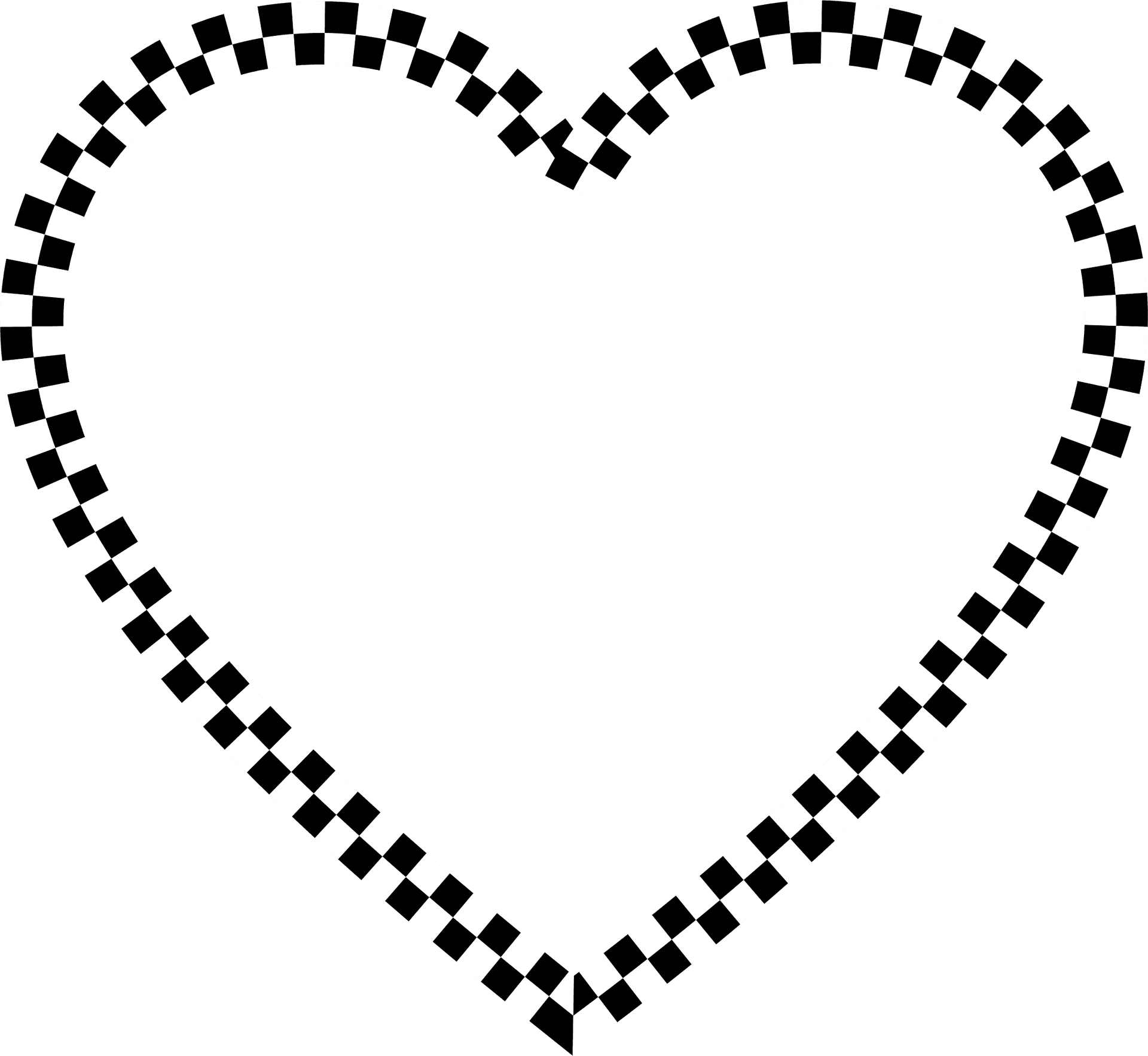 Checkered Heart Graphic PNG image