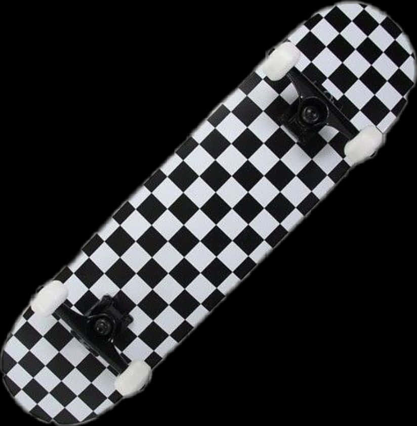 Checkered Skateboard Deck Design PNG image