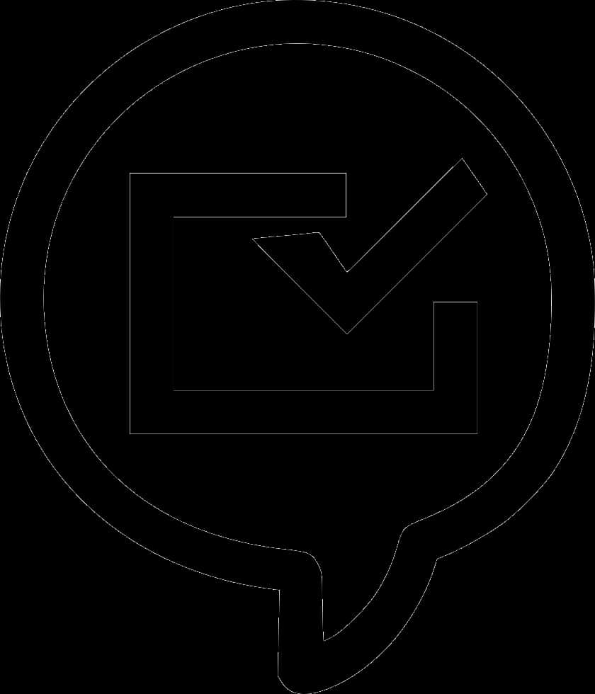 Checkmark Bubble Icon Outline PNG image