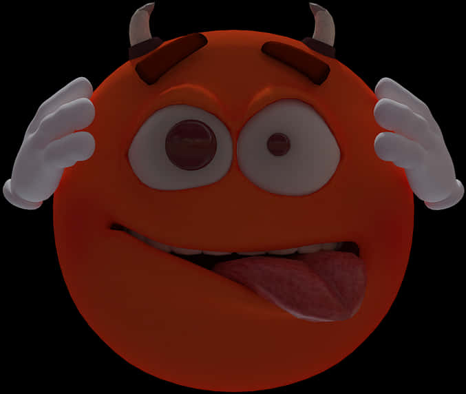 Cheeky Devil Emoji Expression PNG image