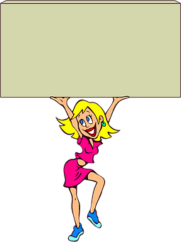 Cheerful Cartoon Girl Jumping PNG image