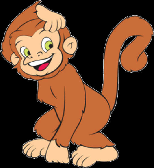Cheerful Cartoon Monkey PNG image