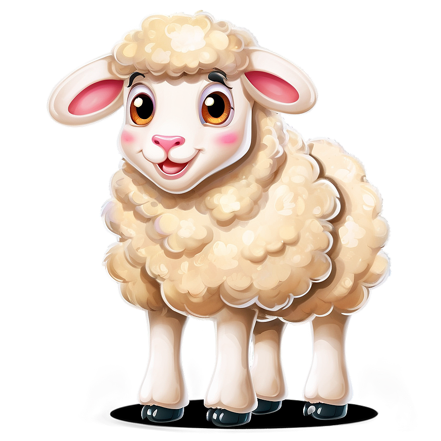 Cheerful Cartoon Sheep Png 06272024 PNG image