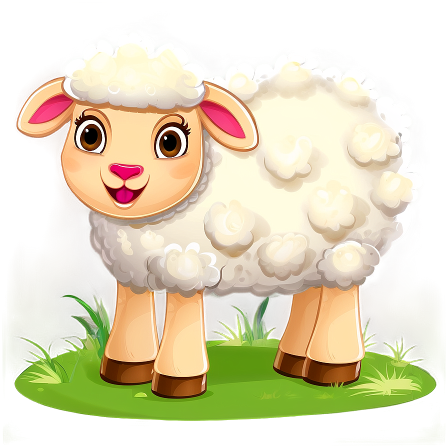 Cheerful Cartoon Sheep Png 7 PNG image