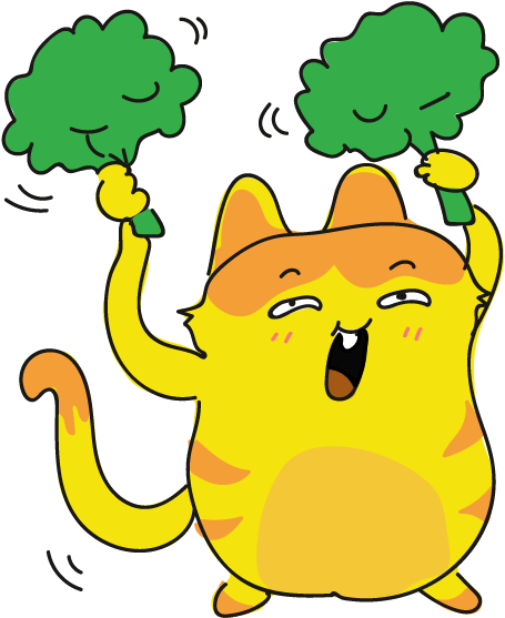 Cheerful Cat Cartoon With Pom Poms PNG image