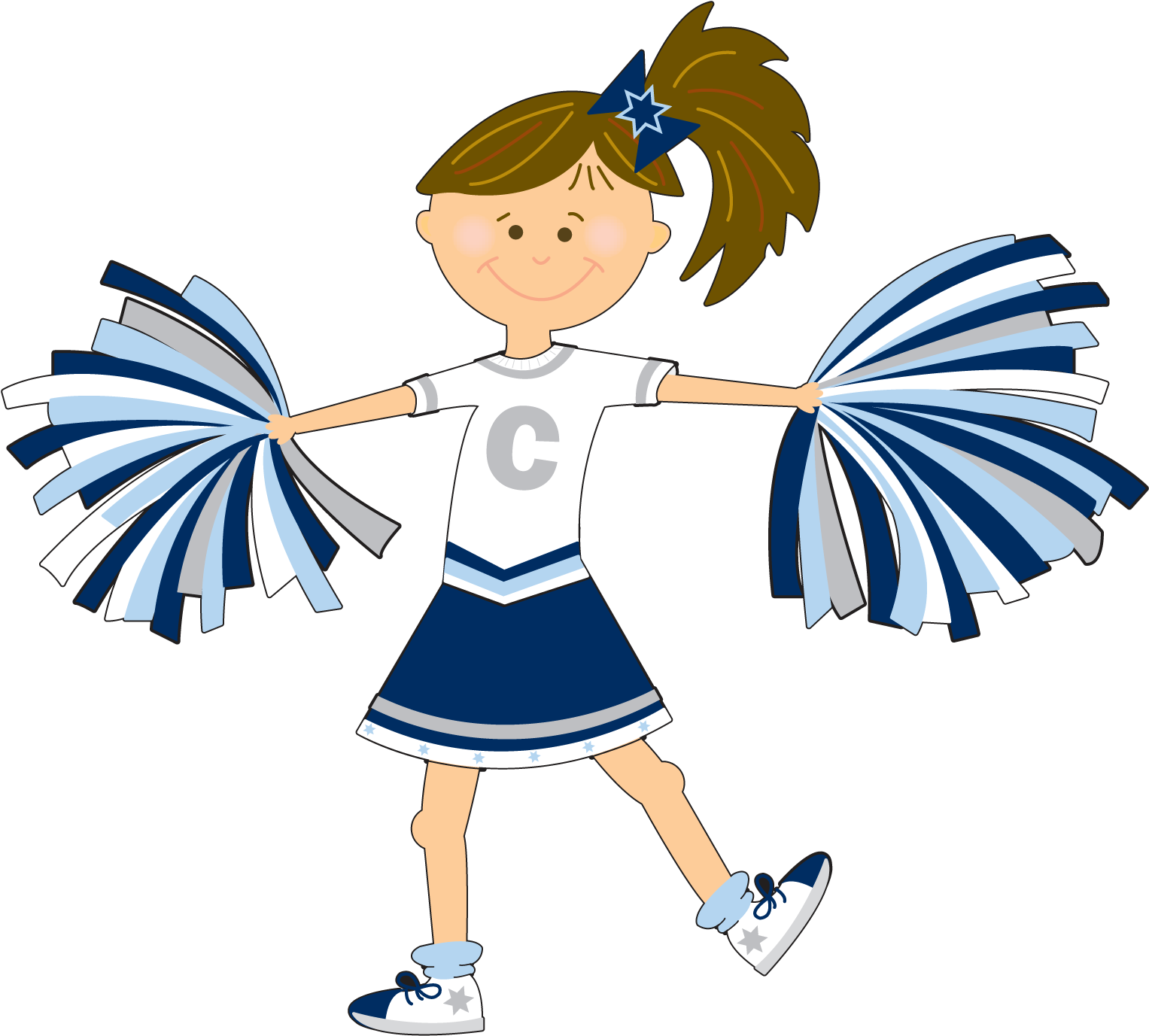 Cheerful Cheerleader Cartoon PNG image