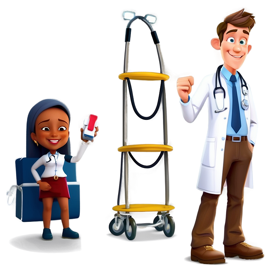 Cheerful Doctor Cartoon Character Png Ssi24 PNG image