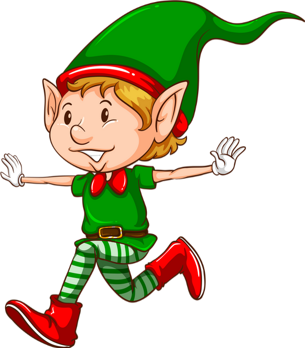 Cheerful Elf Cartoon Character PNG image