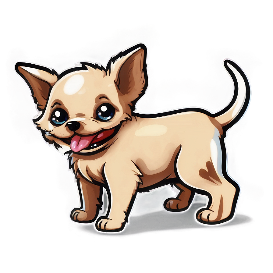 Cheerful Kawaii Puppy Png 06292024 PNG image