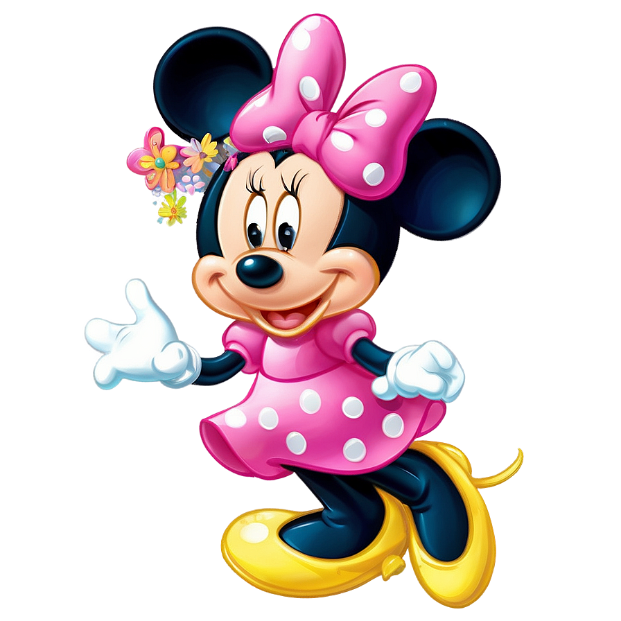Cheerful Minnie Mouse Wave Png Wpo47 PNG image