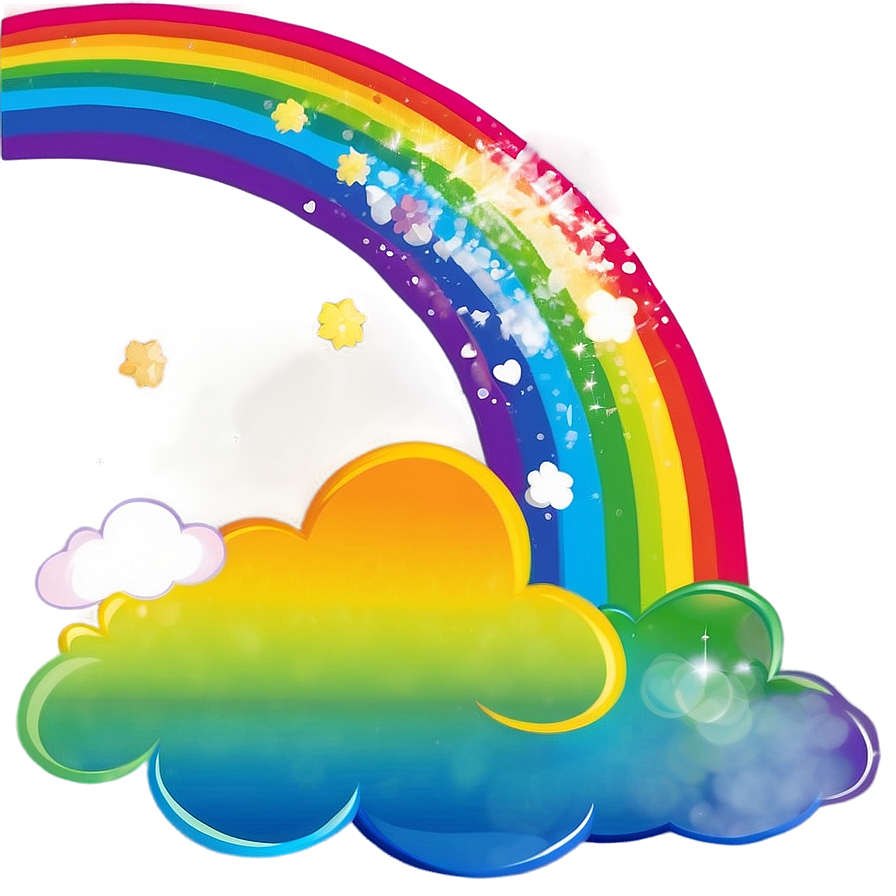 Cheerful Rainbow With Clouds Png 06282024 PNG image