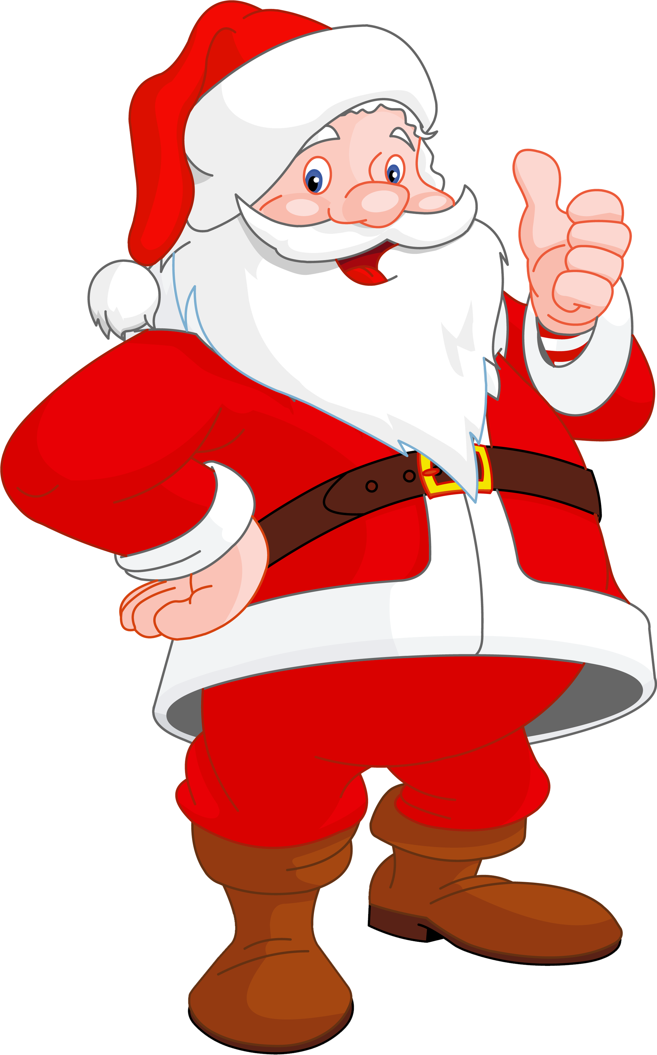 Cheerful Santa Claus Giving Thumb Up PNG image