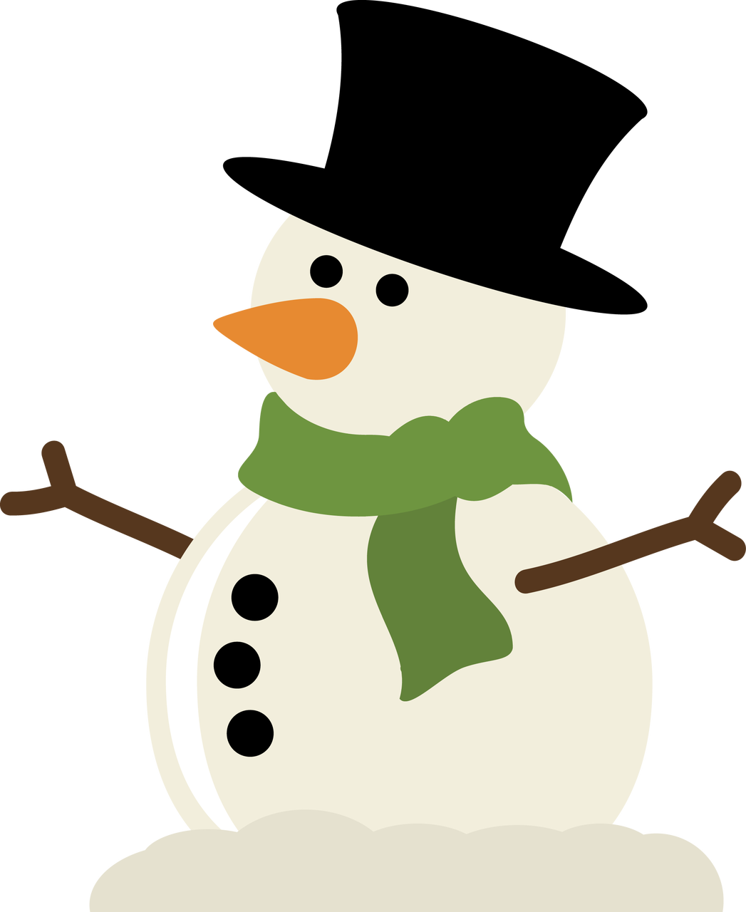 Cheerful Snowman Clipart PNG image