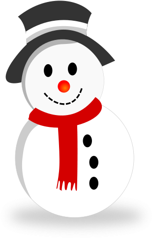 Cheerful Snowman Clipart PNG image