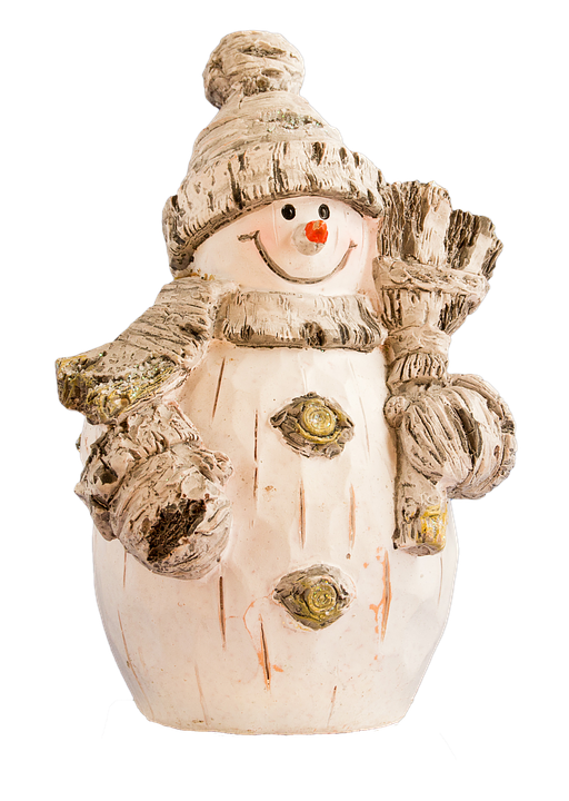 Cheerful Snowman Figurine PNG image