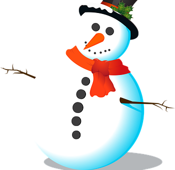 Cheerful Snowman Illustration PNG image