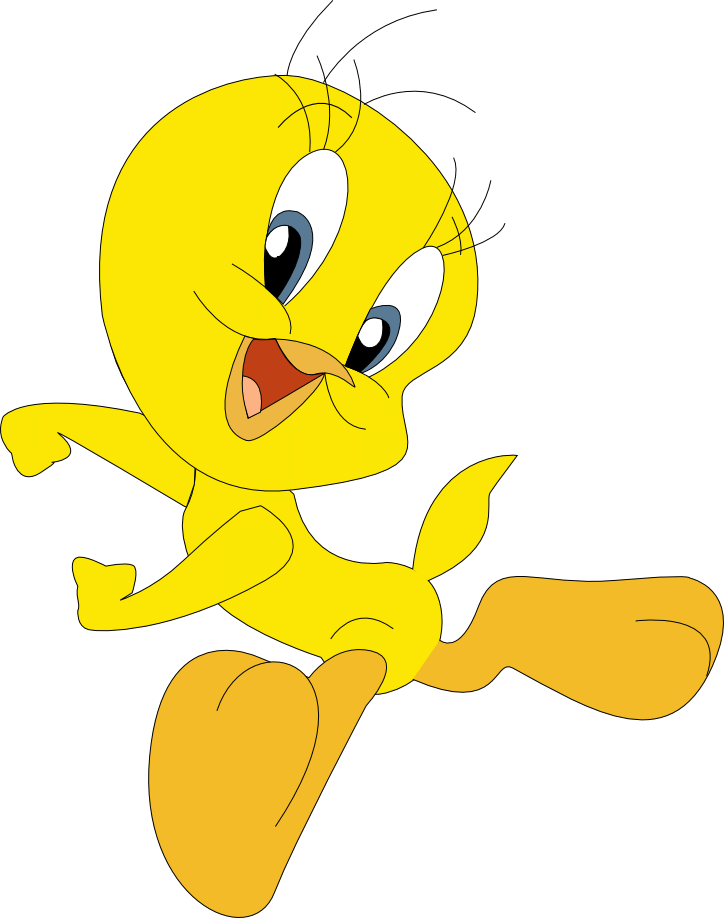 Cheerful Tweety Bird Cartoon PNG image