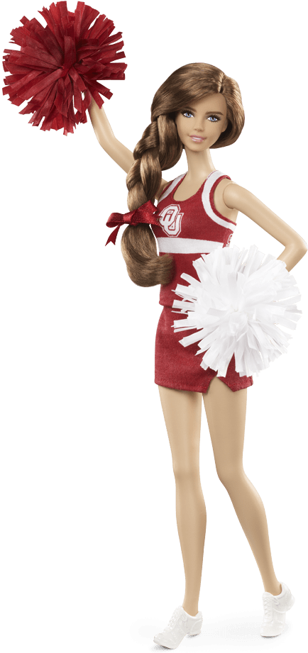 Cheerleader Doll Redand White Uniform PNG image