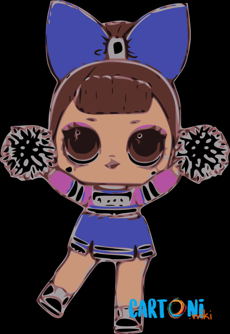 Cheerleader L O L Doll Illustration PNG image