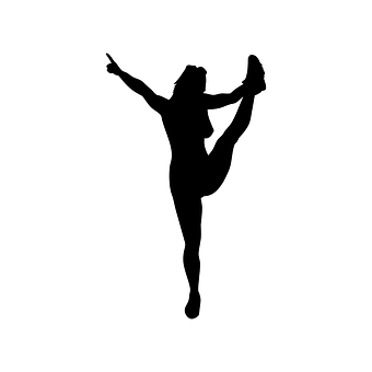 Cheerleader Silhouette High Kick PNG image