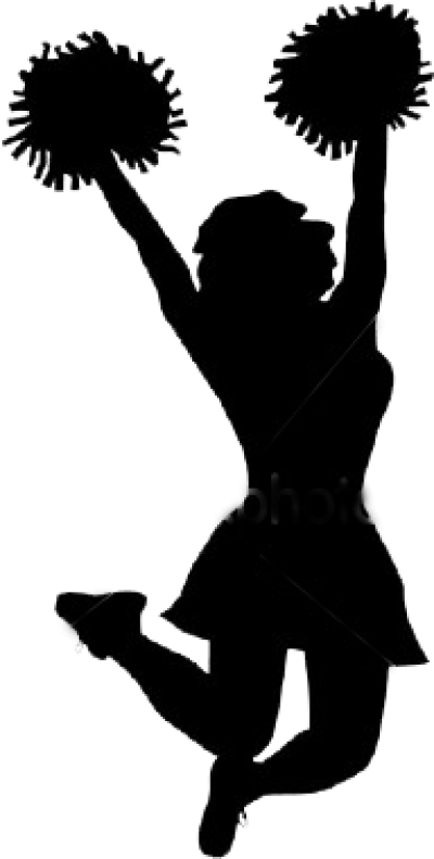 Cheerleader Silhouette Jumping PNG image