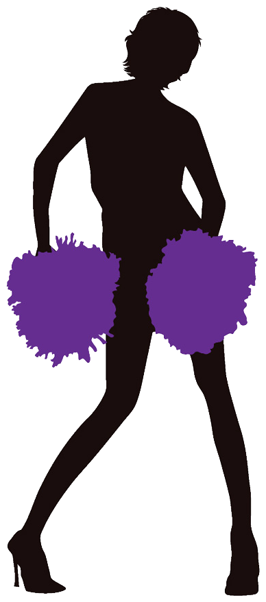 Cheerleader Silhouettewith Pom Poms PNG image