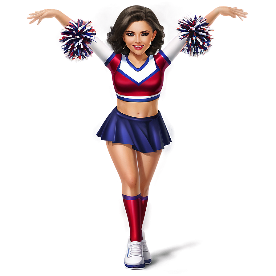 Cheerleader With Pom Poms Png 05252024 PNG image