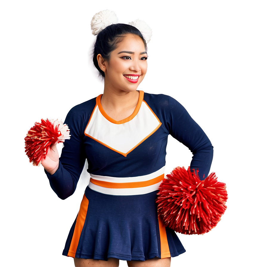 Cheerleader With Pom Poms Png 05252024 PNG image