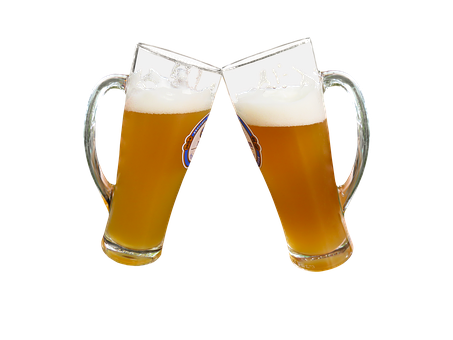 Cheers With Beer Glasses PNG image