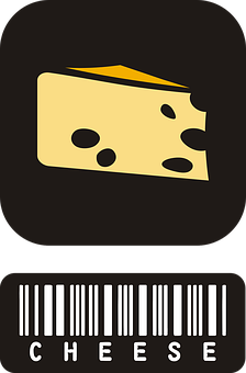 Cheese Barcode Graphic PNG image