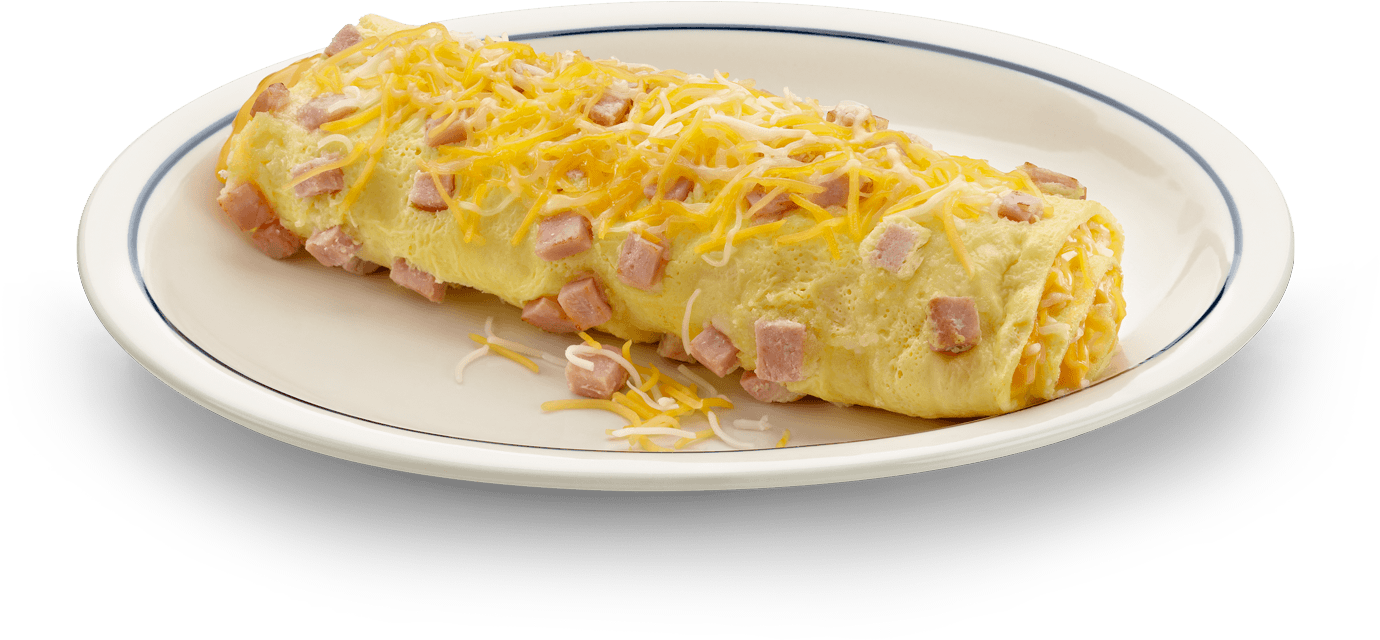 Cheese Ham Omelette Dish PNG image