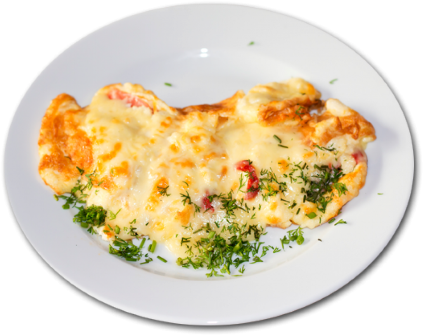 Cheese Omelette Herbs Plate PNG image