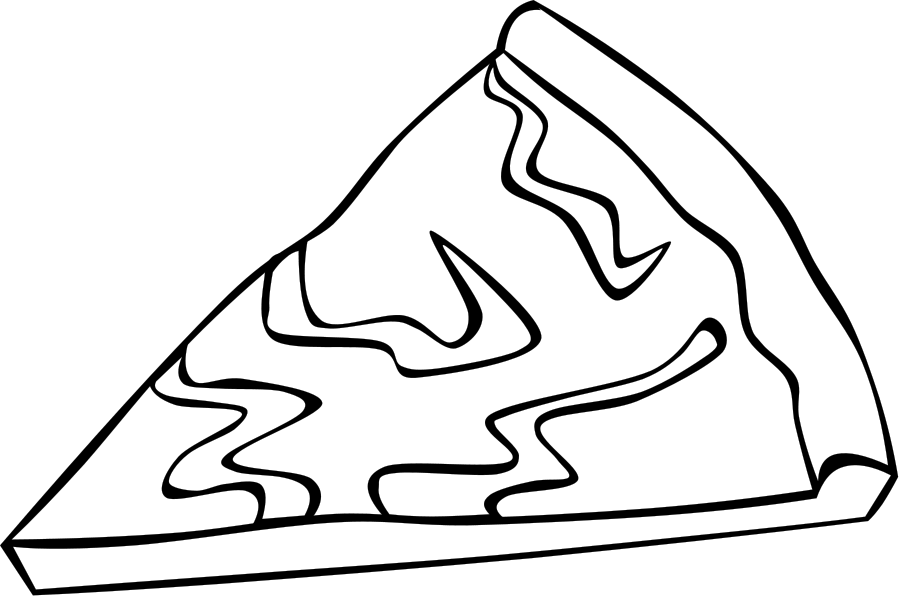 Cheese Pizza Slice Line Art PNG image