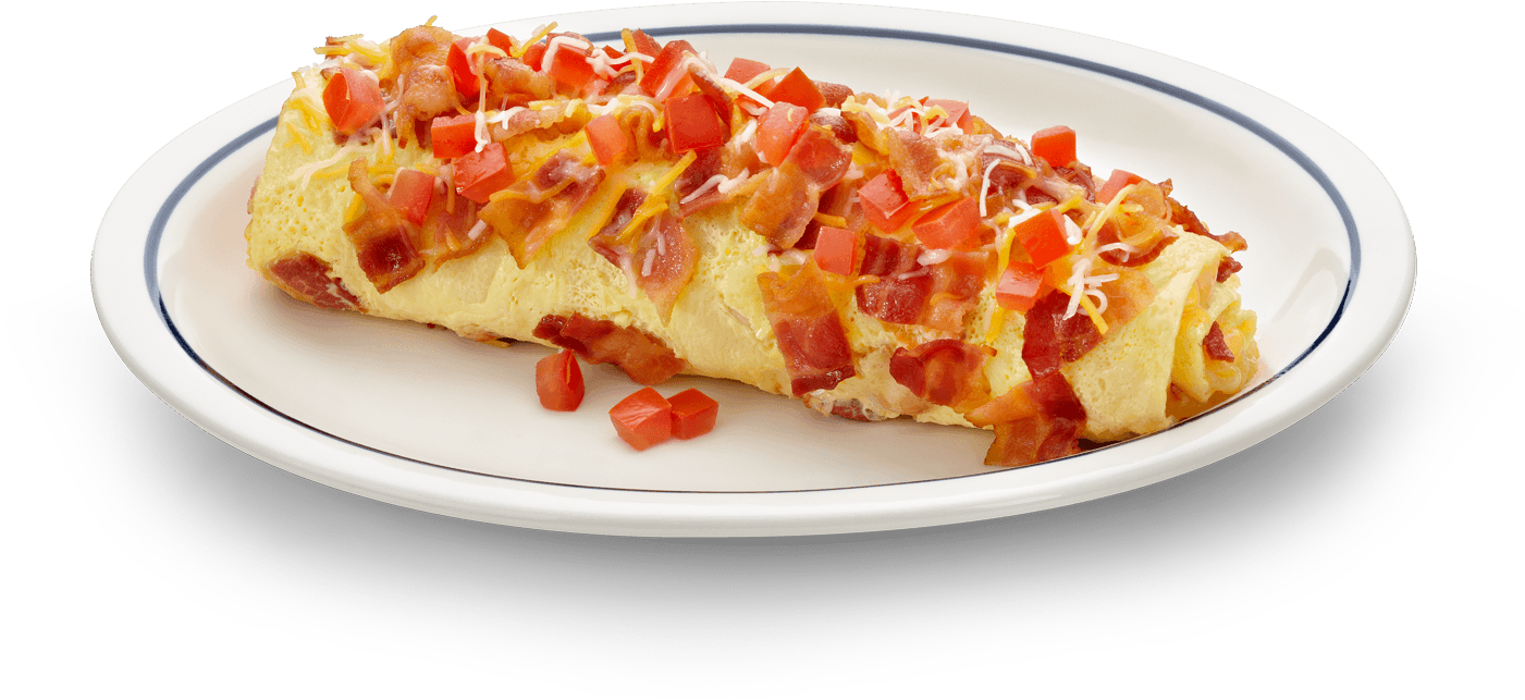 Cheese Tomato Omelette Dish PNG image