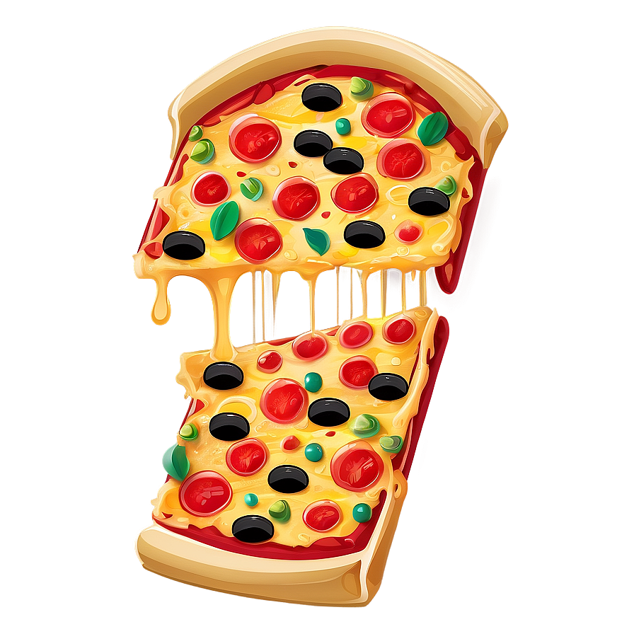 Cheesy Pizza Cartoon Graphic Png Cvw80 PNG image