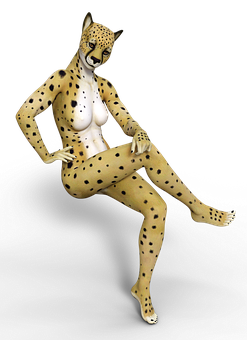 Cheetah Humanoid Artwork PNG image