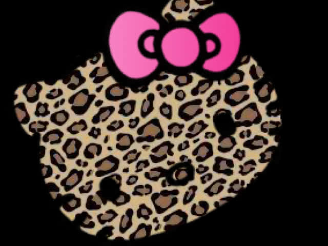 Cheetah Print Bow Head Silhouette PNG image