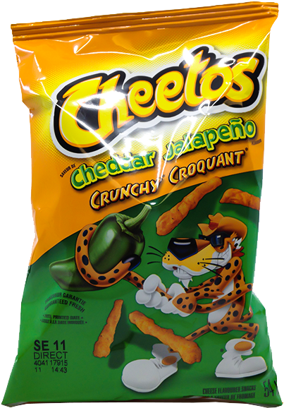 Cheetos Cheddar Jalapeno Crunchy Snack Package PNG image