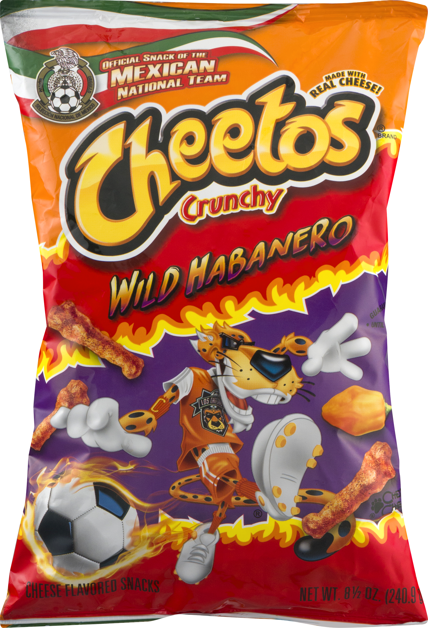 Cheetos Crunchy Wild Habanero Snack Bag PNG image