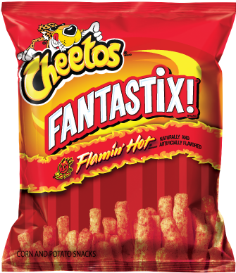 Cheetos Fantastix Flamin Hot Snack Bag PNG image