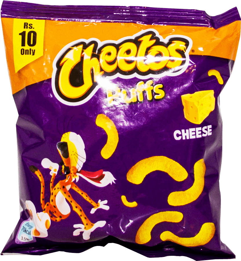 Cheetos Puffs Cheese Flavored Snack Package PNG image